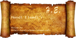 Hendl Elemér névjegykártya